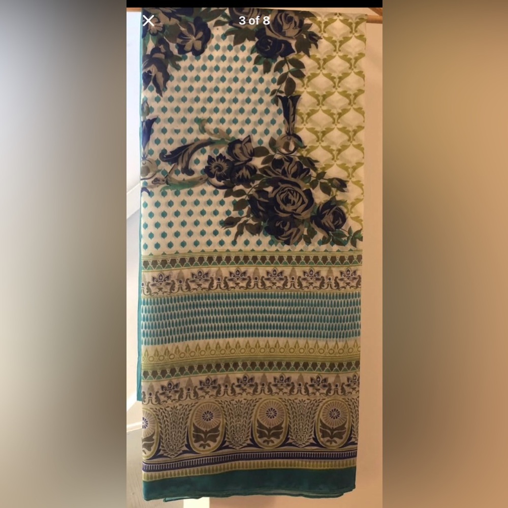 Pakistani Indian Two piece Angrhka style Embroidered shirt silk dupatta. - Picture 2 of 8